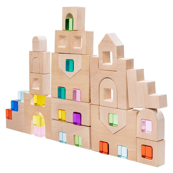 Castle building blocks and acrylic cubes Toddlers | Creative | Mandala | Montessori | Discovery | Imaginary