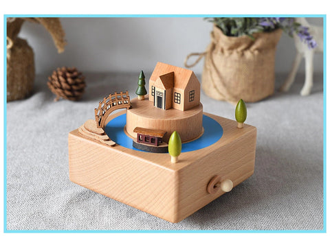 Wooden Boat Music Box