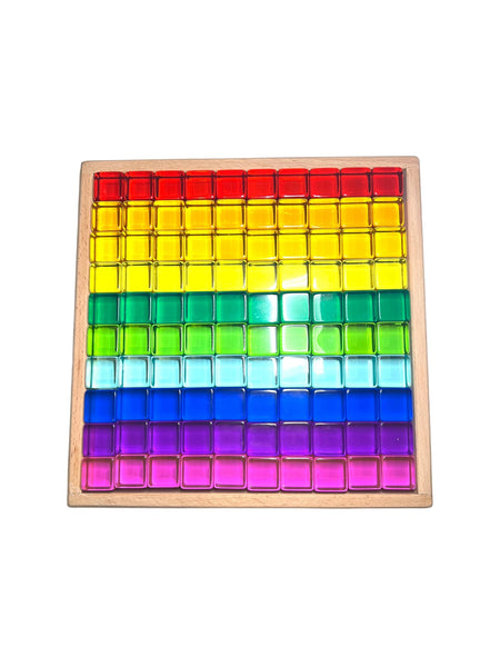 Lilplayground Colourful Acrylic Cubes Loose Parts Sets | 3pcs Window House