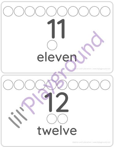 Addition and Subtraction (11-20) Loose Parts Matching Template Cards PDF
