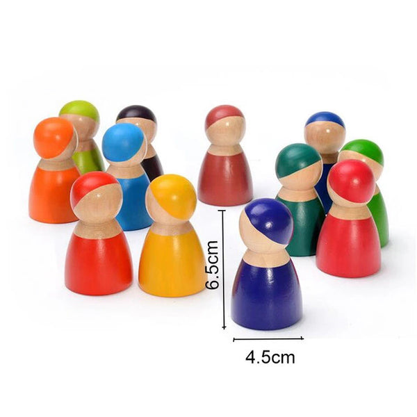 Lil'Playground Wooden Colored Peg People (12pcs set)