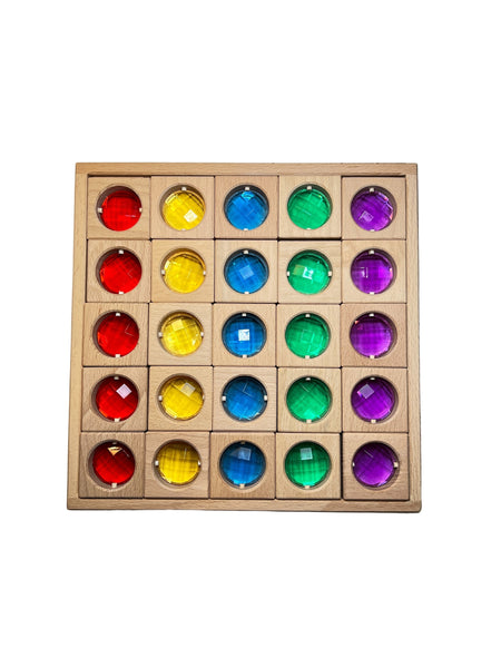 15/25 Colourful Wooden Gem Window Building Blocks Toddlers | Creative | Mandala | Montessori | Discovery | Imaginary