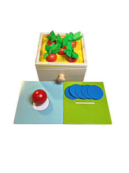 Montessori 3-in-1 Wooden Sorting Toy | Carrot Sorting | Ball Drop | Coin Drop | Motor Skills | Object Permanence