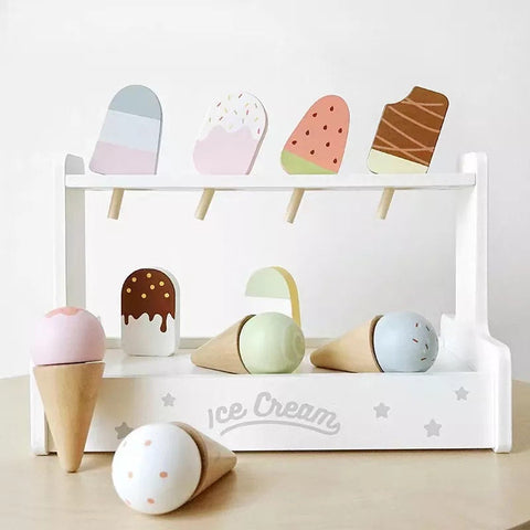 Wooden Ice Cream Counter 15pcs Set